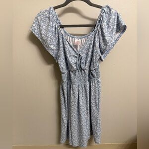 No Boundaries Light Blue Floral Dress